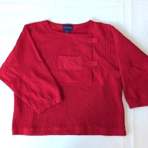 Vintage Unique Nordstrom Women's Red Long Sleeve Sweatshirt Size L